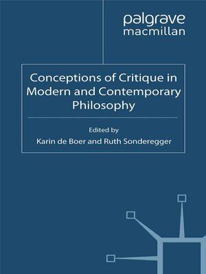 cover image of Conceptions of Critique in Modern and Contemporary Philosophy